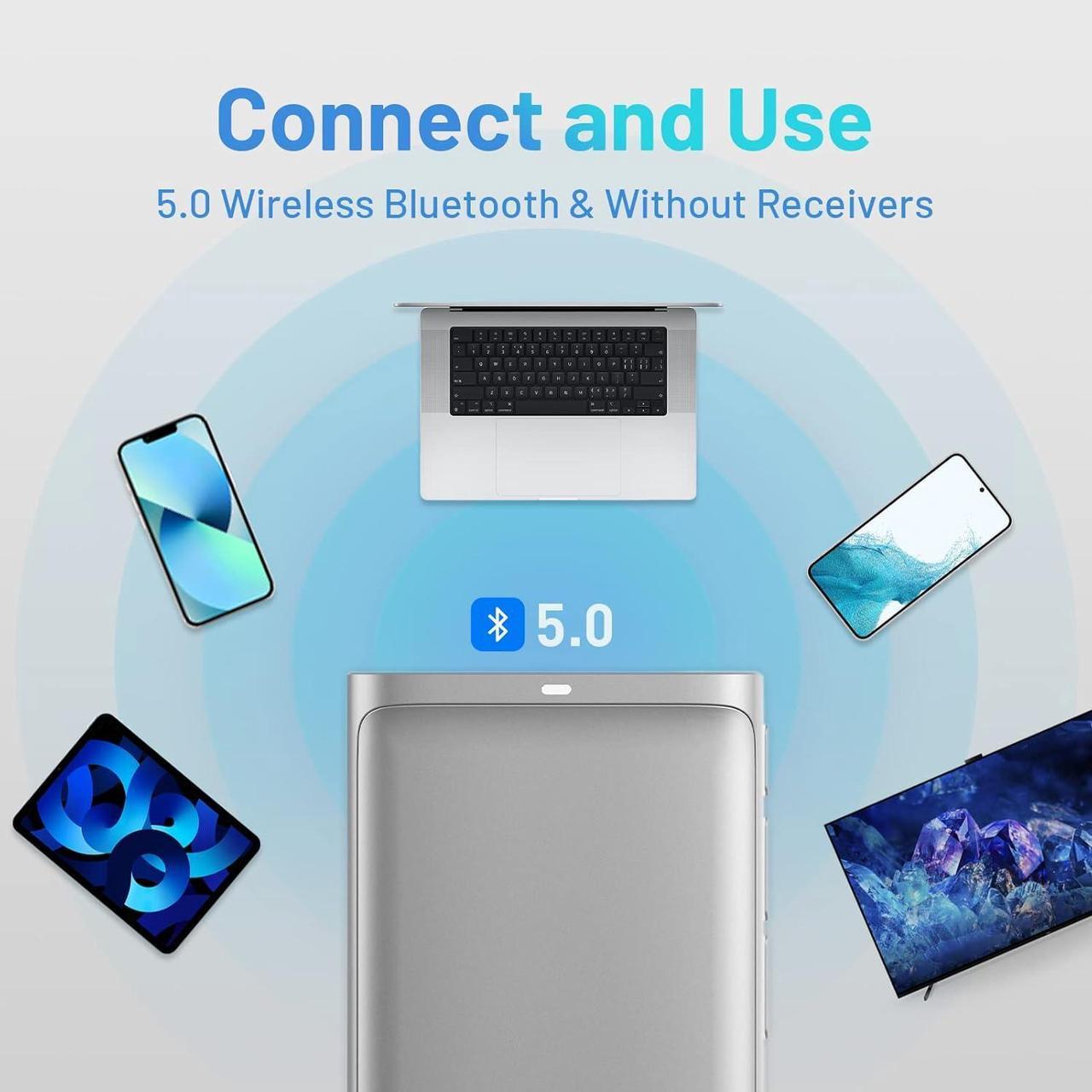 Alt view image 2 of 6 - Bluetooth Presentation Clicker Wireless Presenter, Air Mouse with Red Light Presentation Remote for MacOS (2013 or Later), Win 8/10/11 (with BLE)/, iPadOS 13 or Above, Android 5 or Above