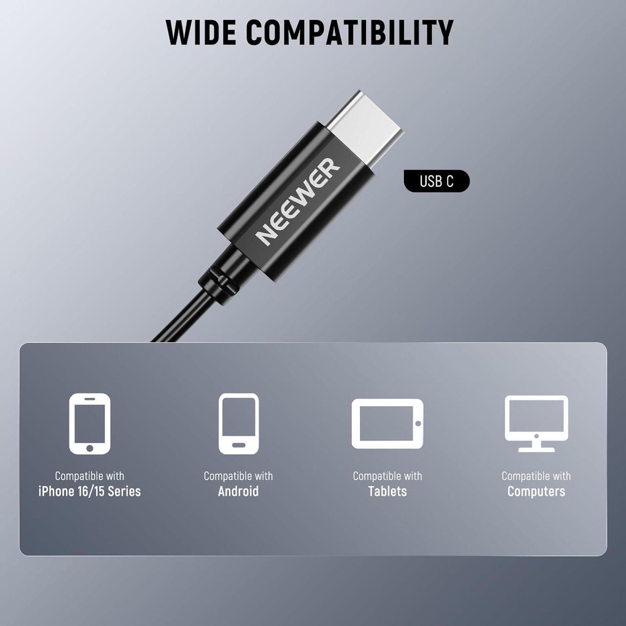 Alt view image 3 of 7 - Mini USB C Lavalier Microphone 2 Pack Compatible with iPhone 16 15 Pro Max Android Phone Tablet PC, Clip On Omnidirectional Condenser Lapel Mic with 2m/6.6ft Cable
