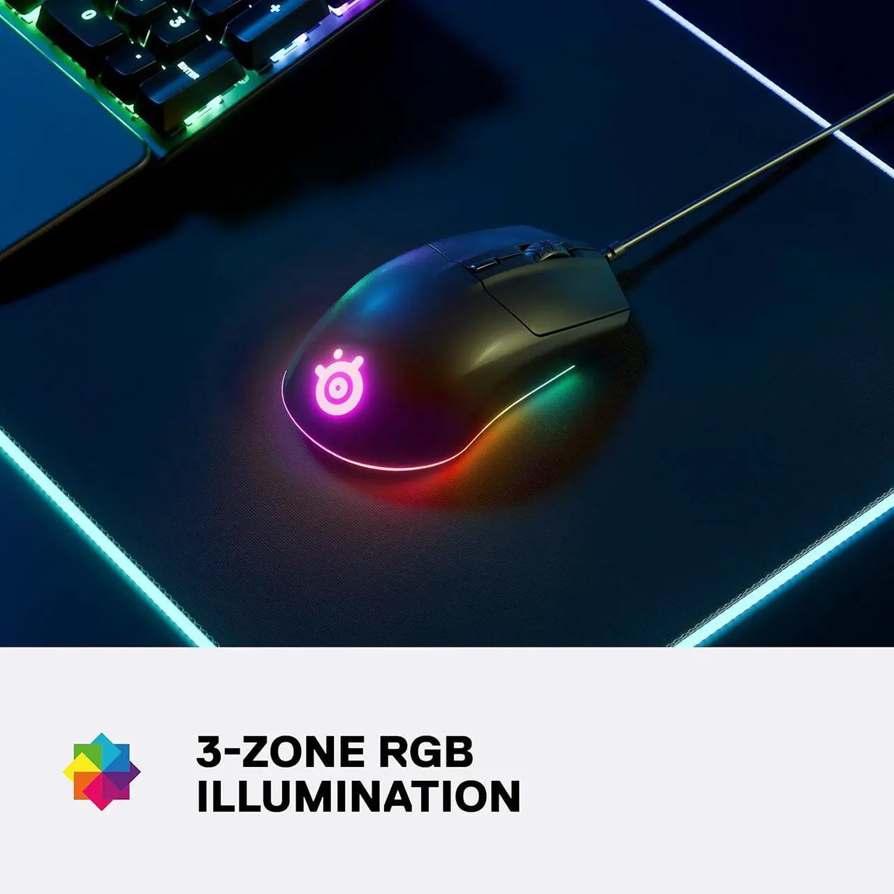 Alt view image 6 of 7 - SteelSeries Apex 7 TKL Compact Mechanical Gaming Keyboard  OLED Smart Display  USB Passthrough and Media Controls  Linear and Quiet  RGB Backlit (Red Switch) with Rival 3 Gaming Mouse