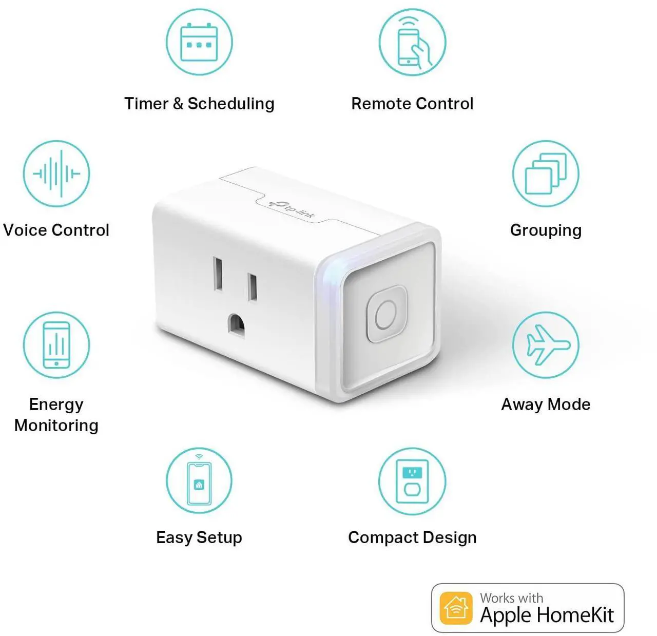 Alt view image 4 of 7 - Kasa Smart Plug Mini 15A, Apple HomeKit Supported, Smart Outlet Works with Siri, Alexa & Google Home, UL Certified, App Control, Scheduling, Timer, 2.4G WiFi Only, 4 Count (EP25P4), White
