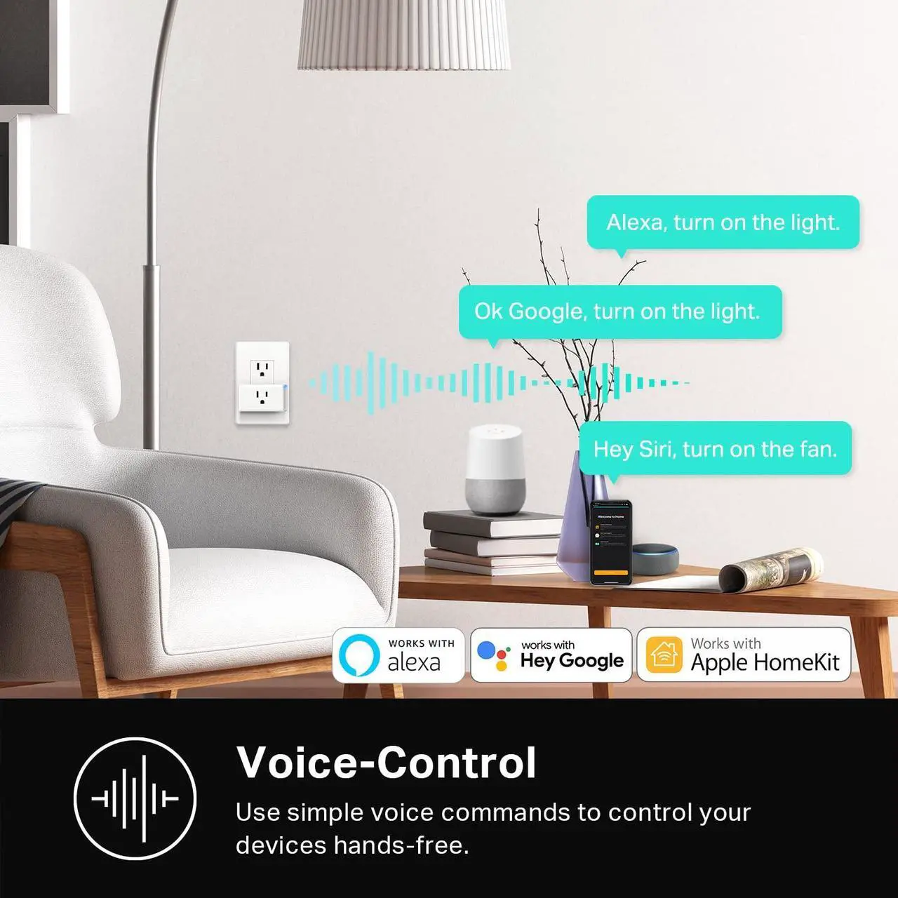 Alt view image 5 of 7 - Kasa Smart Plug Mini 15A, Apple HomeKit Supported, Smart Outlet Works with Siri, Alexa & Google Home, UL Certified, App Control, Scheduling, Timer, 2.4G WiFi Only, 4 Count (EP25P4), White