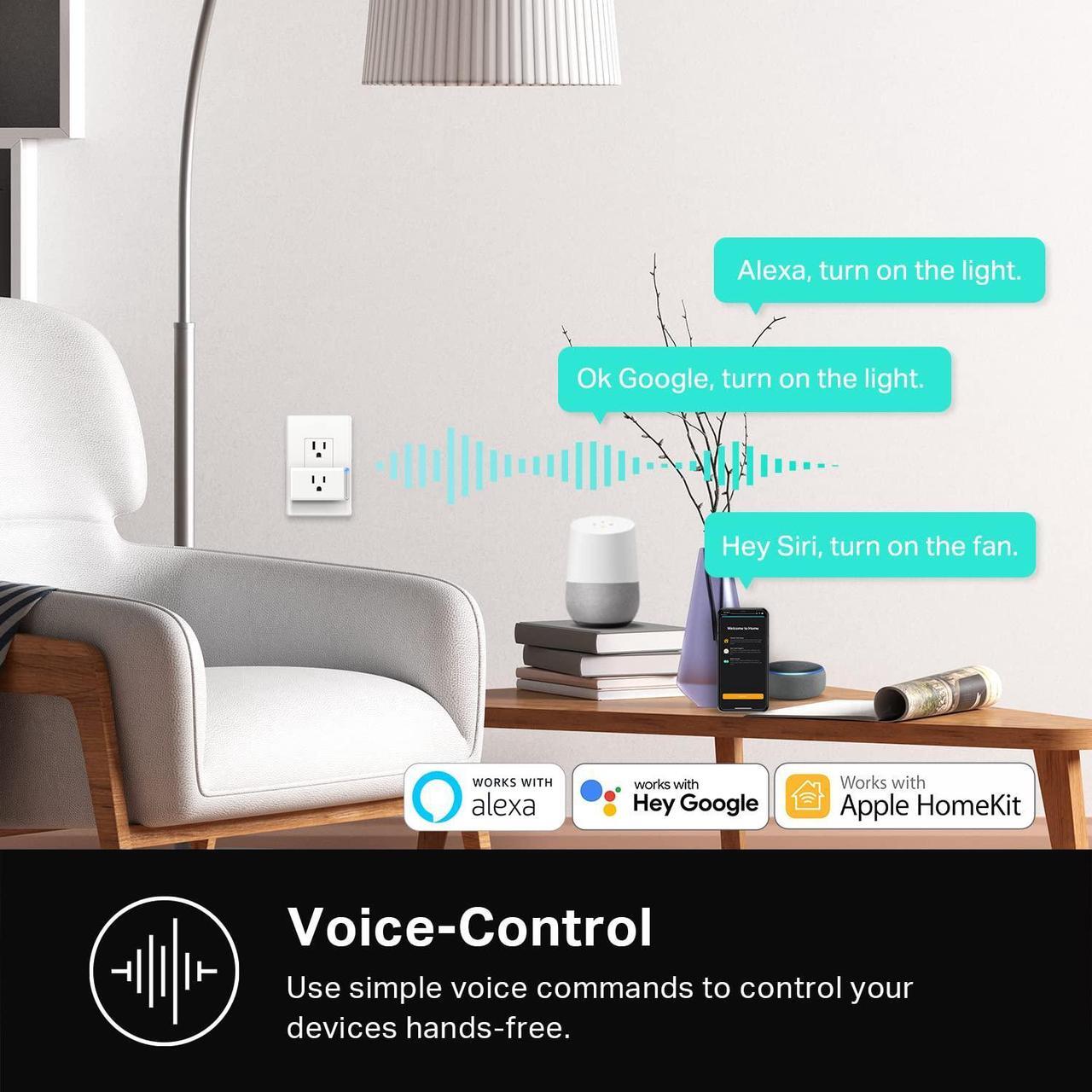 Alt view image 5 of 7 - TP-Link Tapo Smart Plug Mini, Matter Compatible, Compatible with Alexa, Google Home & Samsung SmartThings, Energy Monitoring, 15A, UL Certified, 2.4G Wi-Fi Only, Tapo P110M(4-Pack)