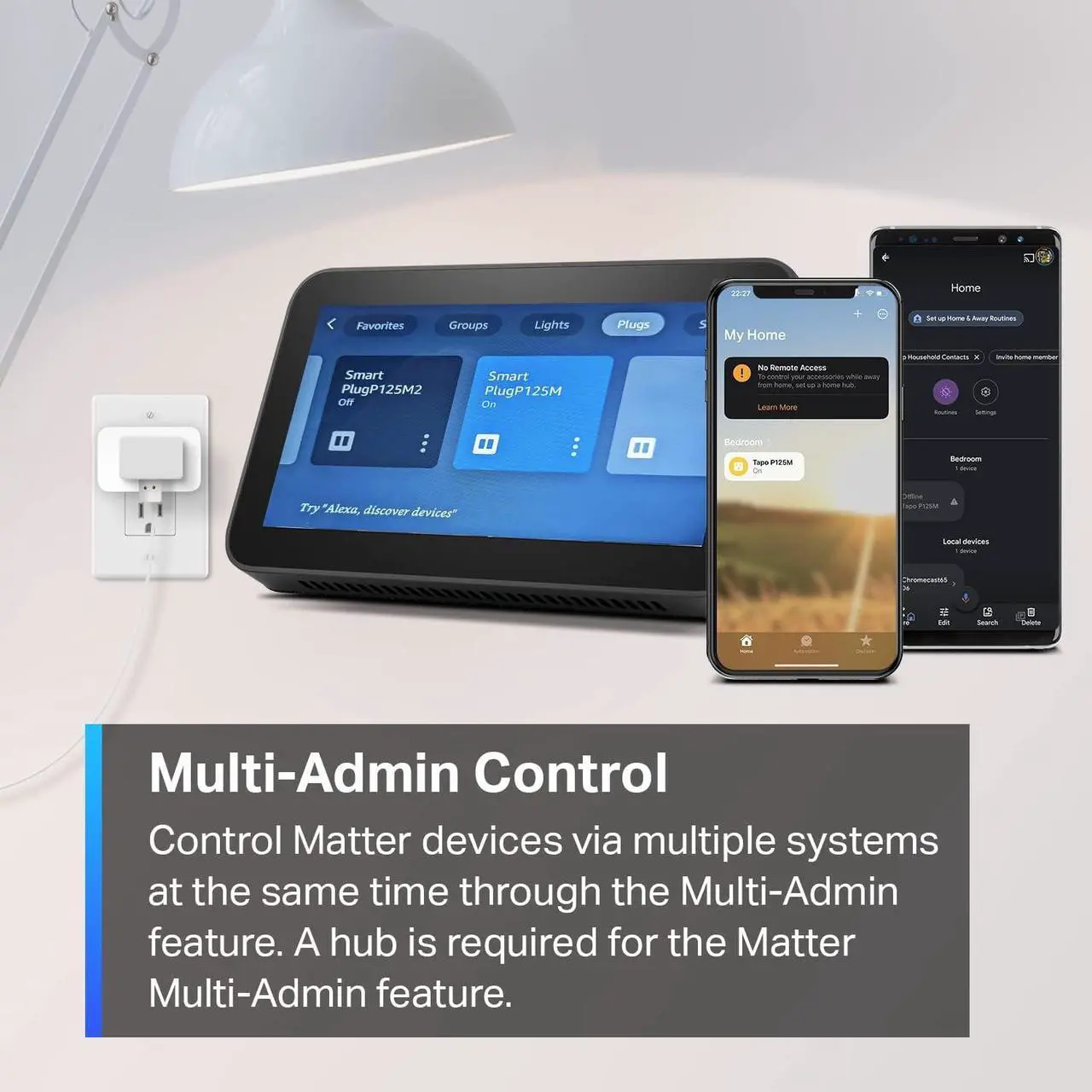 Alt view image 5 of 7 - TP-Link Tapo Matter Supported Smart Plug Mini, Compact Design, 15A/1800W Max, Super Easy Setup, Works with Apple Home, Alexa & Google Home, UL Certified, 2.4G Wi-Fi Only, White, Tapo P125M(3-Pack)