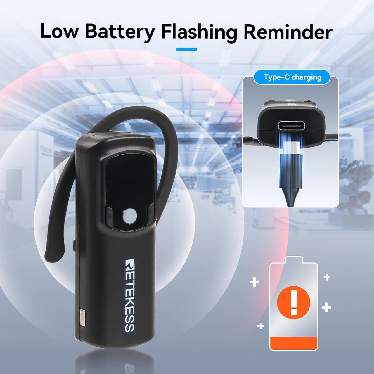 Alt view image 6 of 7 - Two-Way Wireless Tour Guide System,Two-Way Communication Device, 280m, Noise Reduction,Factory Tour Guide Headset with Two-Way Microphone