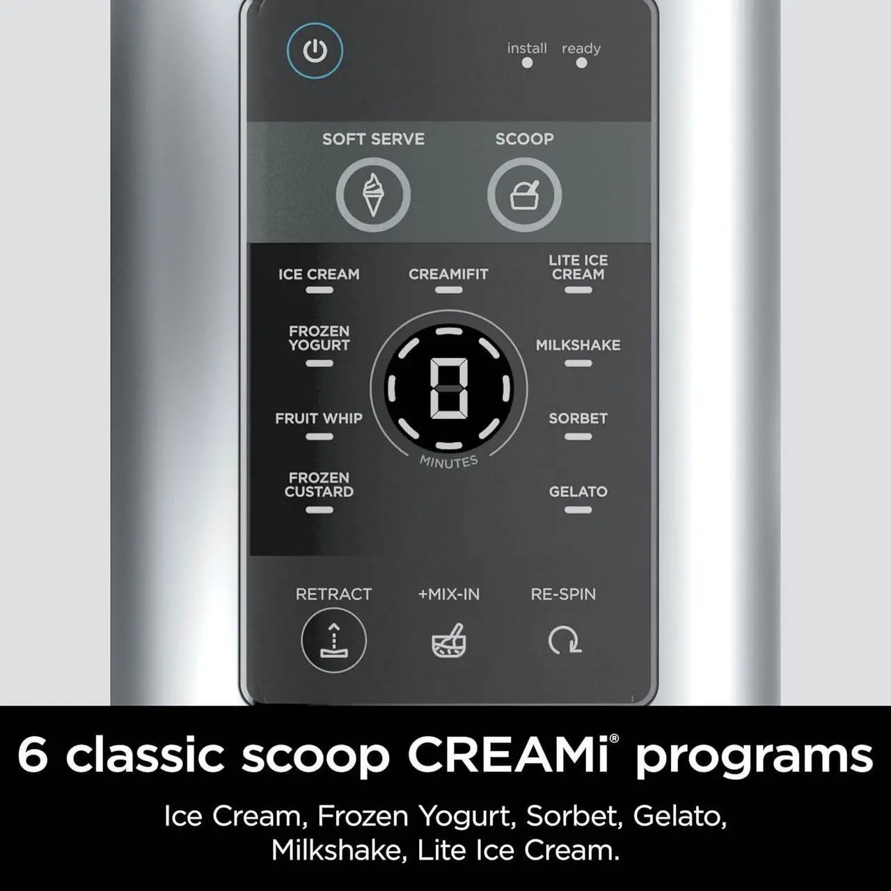 Alt view image 5 of 7 - Ninja Swirl by CREAMi Ice Cream and Soft Serve Maker, Sorbet, Milkshake, Frozen Yogurt, Low Calories Program & More, 13-in-1, Soft Serve Handle, (2) CREAMi Swirl 16oz Pints, For Kids & ALL ages
