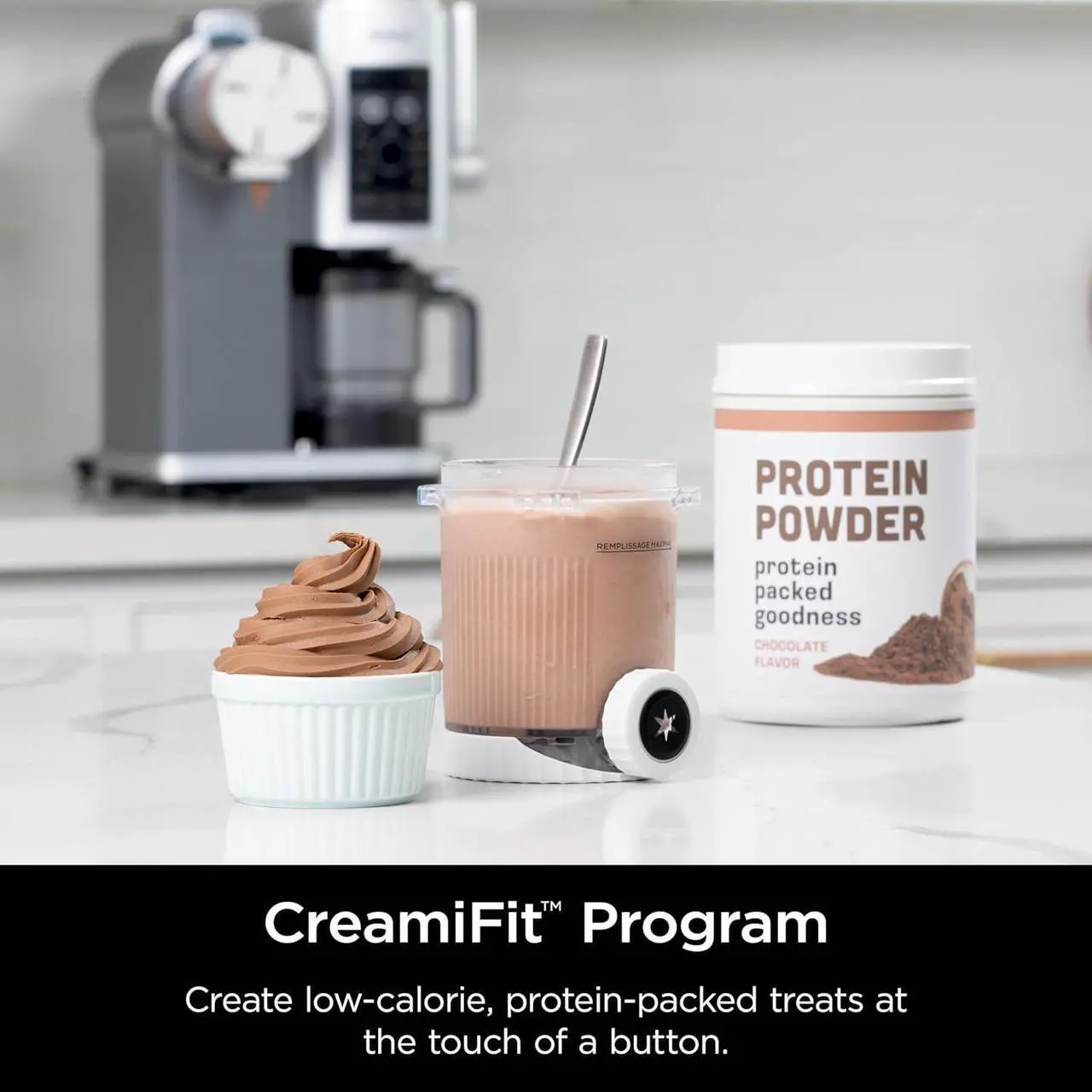 Alt view image 7 of 7 - Ninja Swirl by CREAMi Ice Cream and Soft Serve Maker, Sorbet, Milkshake, Frozen Yogurt, Low Calories Program & More, 13-in-1, Soft Serve Handle, (2) CREAMi Swirl 16oz Pints, For Kids & ALL ages