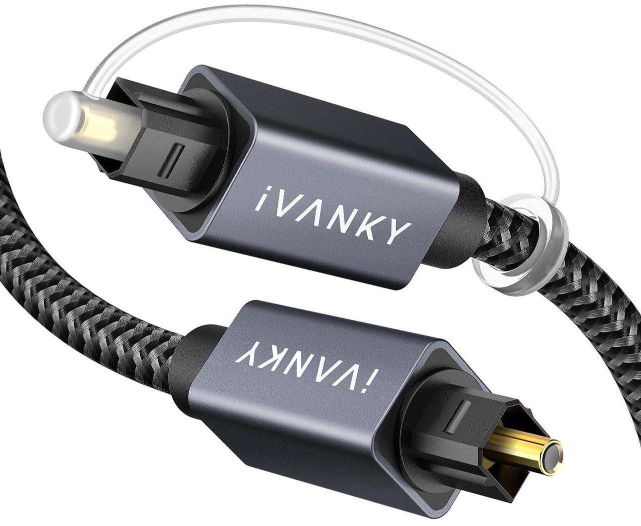 Main image of Optical Audio Cable 6ft/1.8M Long Digital Audio Optical Cable for Soundbar, S/PDIF Toslink Fiber Optic Cord [Braided, Gold-Plated Connectors, CL3 Rated] for TV, Home Cinema, Xbox/PS4, Sonos