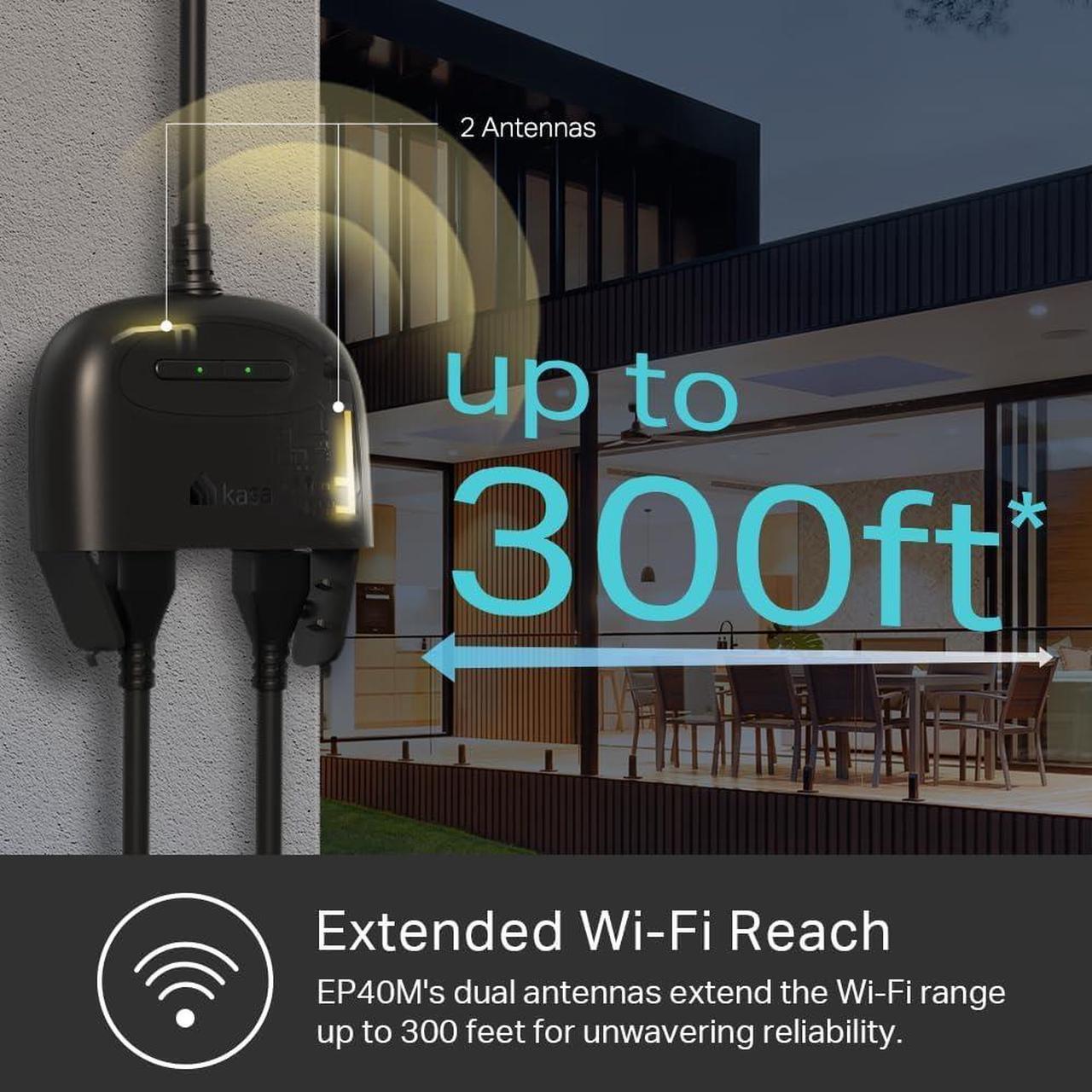 Alt view image 6 of 7 - Kasa Matter Smart Outdoor Plug, Dual Outlet, IP64 Weather Resistance, Works with Apple HomeKit, Amazon Alexa, Google Home, SmartThings, 15A/1800W Max, ETL Certified, 2.4G Wi-Fi Only