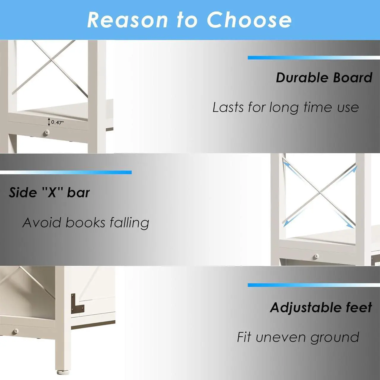Alt view image 6 of 7 - 6-Shelf Corner Bookshelf, Vintage Industrial Corner Shelf Etagere Bookcase, Large Book Shelf with Metal Frame Open Storage Corner Cabinet (White-Lockers, Large)