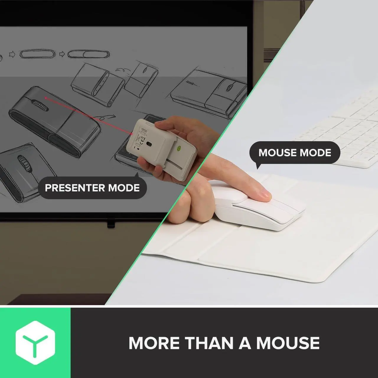 Alt view image 5 of 7 - PockCombo Portable Keyboard and Mouse Wireless with Protective Case, Bluetooth Foldable Keyboard, 2-in-1 Sliding Mini Mouse with Pointer (White)