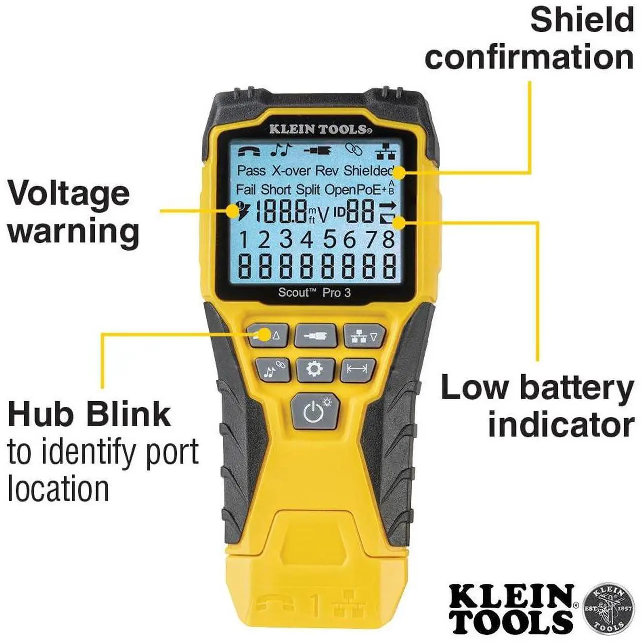 Alt view image 3 of 6 - KLEIN TOOLS VDV501-851 Cable Tester Kit with Scout Pro 3 for Ethernet / Data, Coax / Video and Phone Cables, 5 Locator Remotes