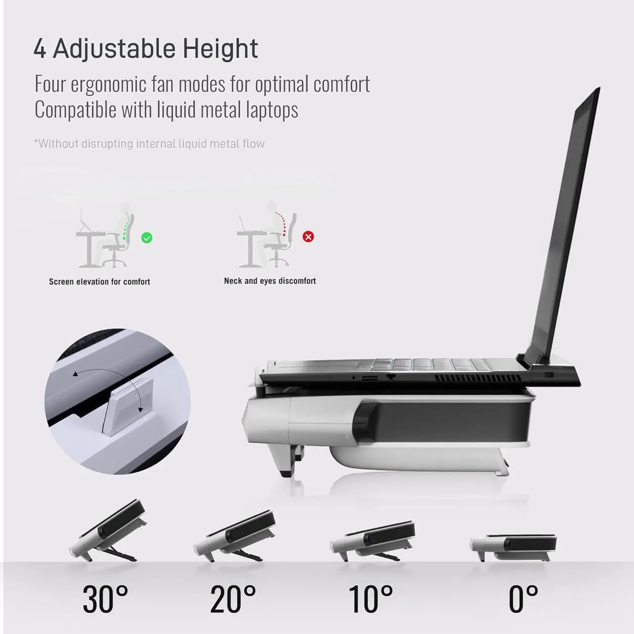 Alt view image 7 of 7 - Flydigi Laptop Cooling Pad, Wind-Pressure Closed-Loop Turbo-Fan for 15.6-21 Inch, Adjustable Speed, Dual Noise Reduction, Intelligent Temperature Control, 4-Angle Adjustable