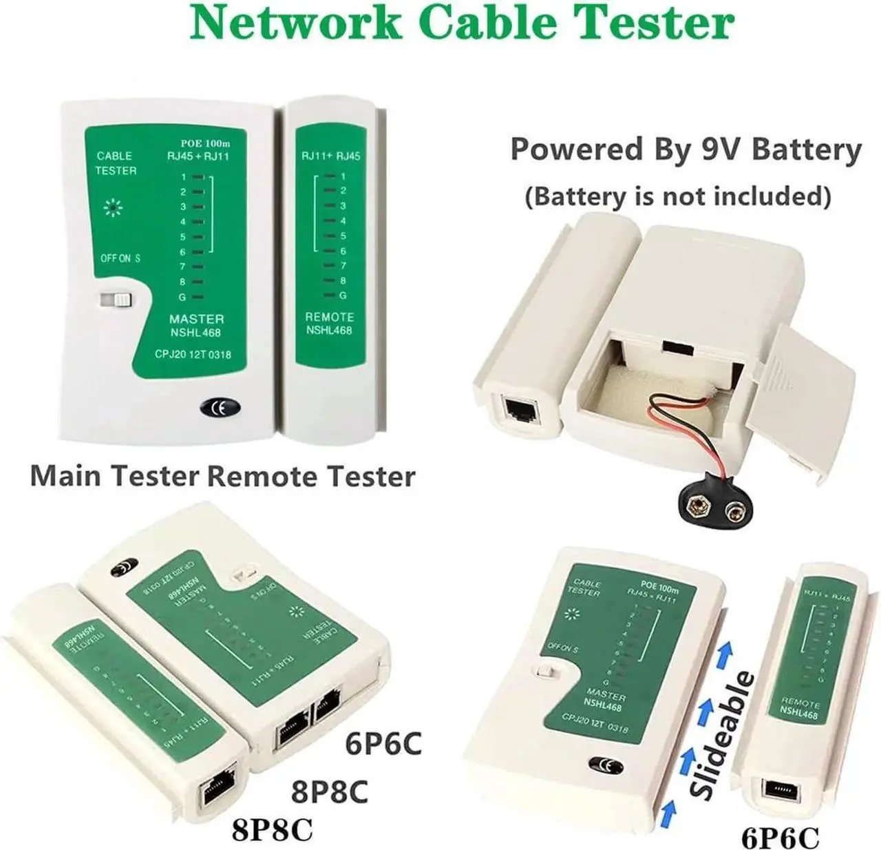 Alt view image 5 of 7 - Network Tool Kit for Cat5 Cat5e Cat6, 11 in 1 Portable Ethernet Cable Crimper Kit with a Ethernet Crimping Tool, 8p8c 6p6c Connectors rj45 rj11 Cat5 Cat6 Cable Tester, 110 Punch Down Tool