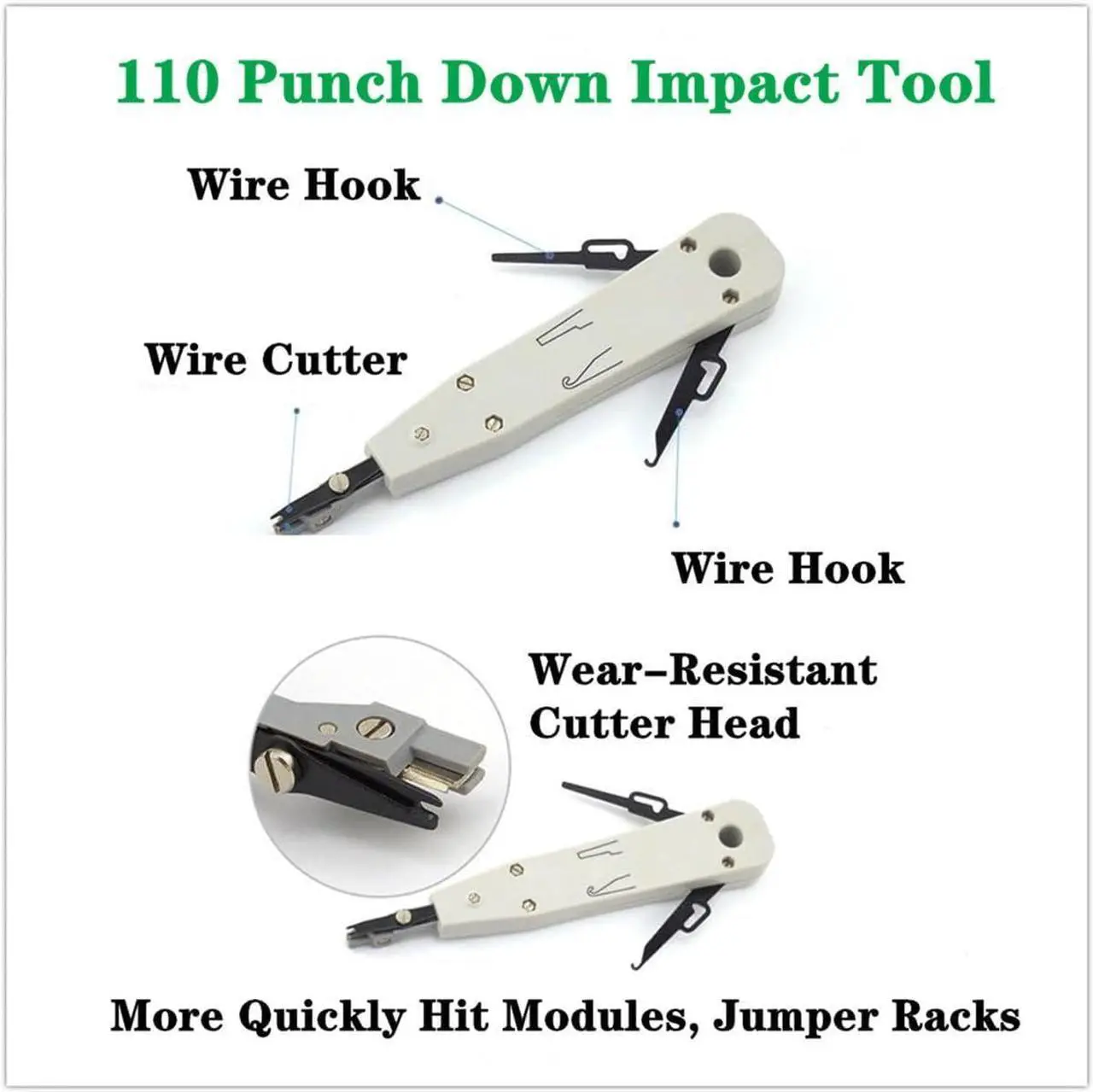 Alt view image 6 of 7 - Network Tool Kit for Cat5 Cat5e Cat6, 11 in 1 Portable Ethernet Cable Crimper Kit with a Ethernet Crimping Tool, 8p8c 6p6c Connectors rj45 rj11 Cat5 Cat6 Cable Tester, 110 Punch Down Tool