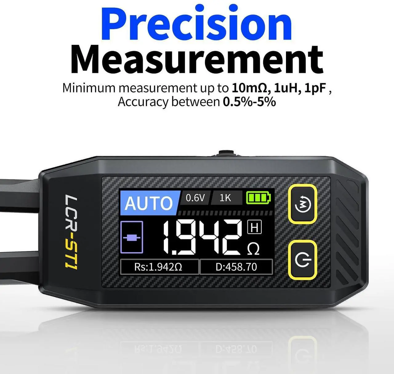 Alt view image 3 of 7 - 10KHz LCR Meter Tweezer, Mini Smart SMD Tester, ESR Meter, Multimeter, Capacitance Inductance Continuity Diode Tester, Auto Component Recognition Electronic Component Analyze