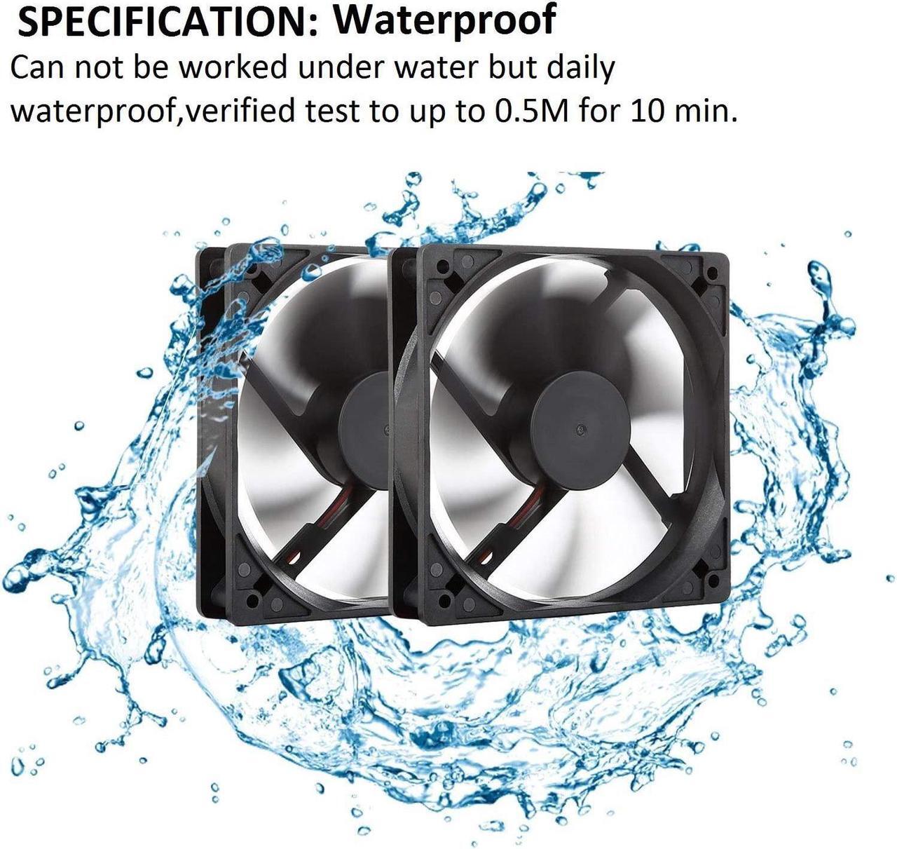 Alt view image 3 of 5 - 12V Moisture-Proof Fan 120mm 2-Pack High Speed 12 Volt 2 Wire 3 Pin Exhaust Cooling Fan 3000RPM