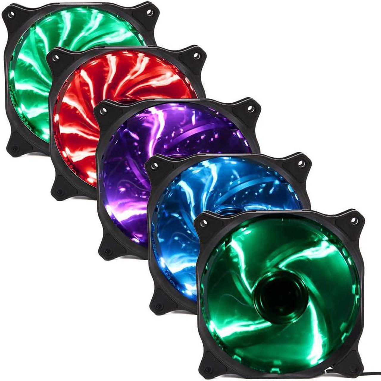 Alt view image 6 of 7 - 120mm RGB Computer PC Case Fan Quiet Auto Changing 12V 120mm LED RGB Gaming PC Computer CPU Case Fan for for DIY Mining Rig Frame Project 3-Pack
