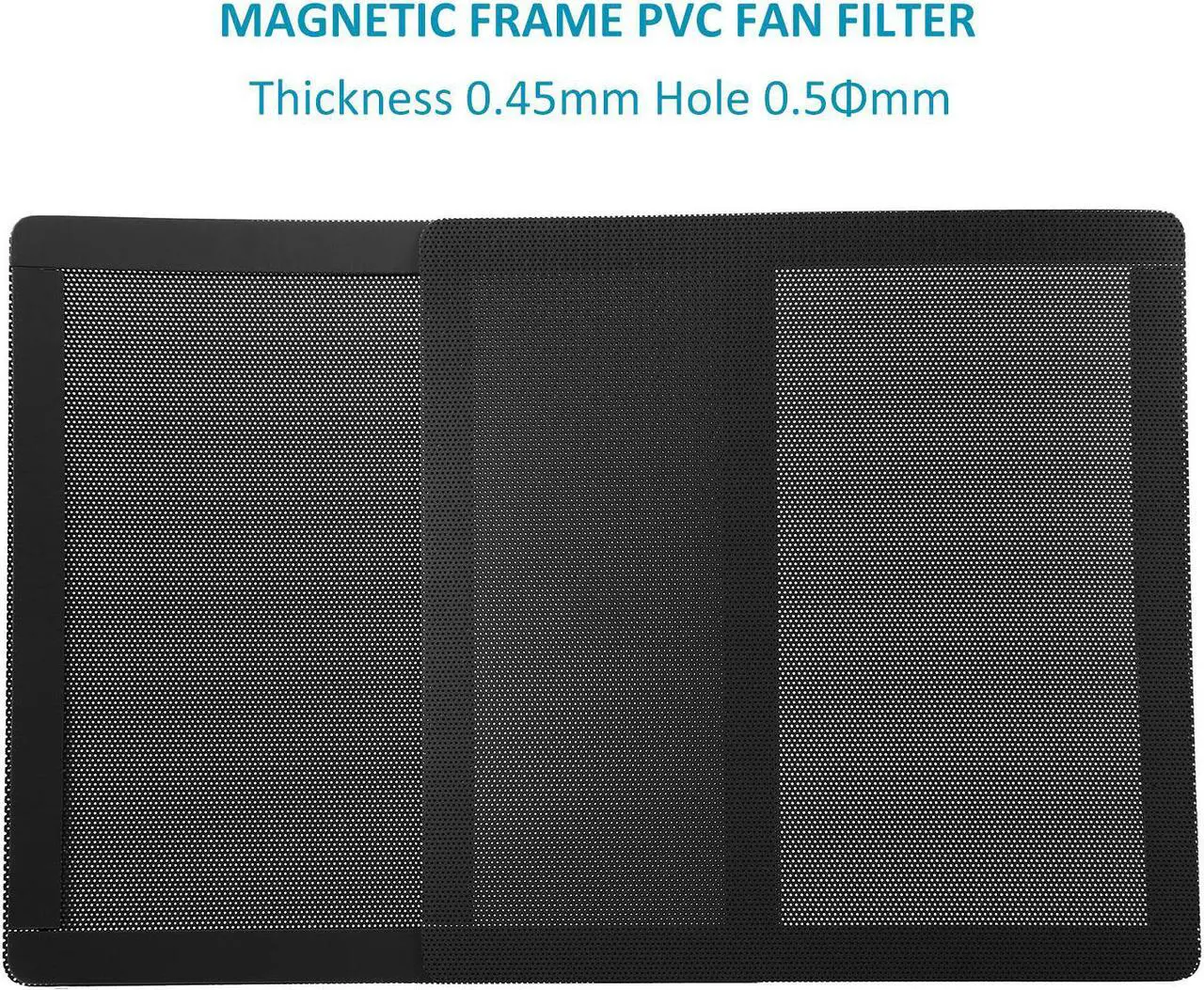Alt view image 3 of 7 - 120mm Fan Dust Filter Mesh 4.72inch Magnetic Frame PVC PC Computer Case Fan Dust Mesh Cover Grills Black 5-Pack
