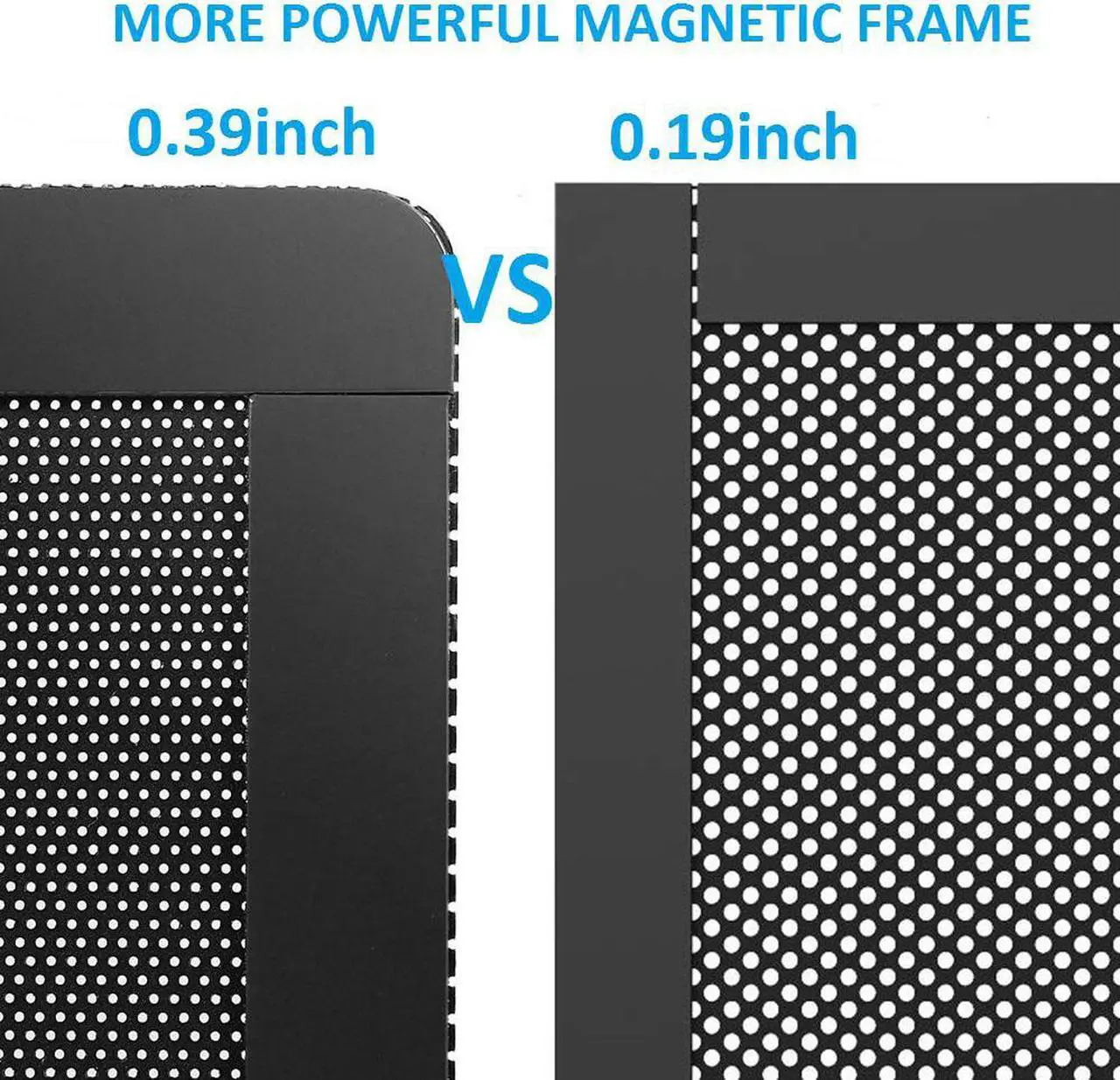 Alt view image 5 of 7 - 120mm Fan Dust Filter Mesh 4.72inch Magnetic Frame PVC PC Computer Case Fan Dust Mesh Cover Grills Black 5-Pack