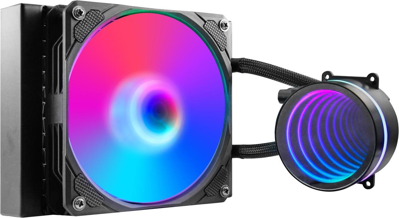 Main image of PANO-MOUNTS 120mm AIO CPU Liquid Cooler Water Cooling ARGB PWM Sync Infinite Mirror Pump Easy Installation High Compatibility Water Cooler PC Solution Compatible with LGA1700/1200/115X AM5/AM4