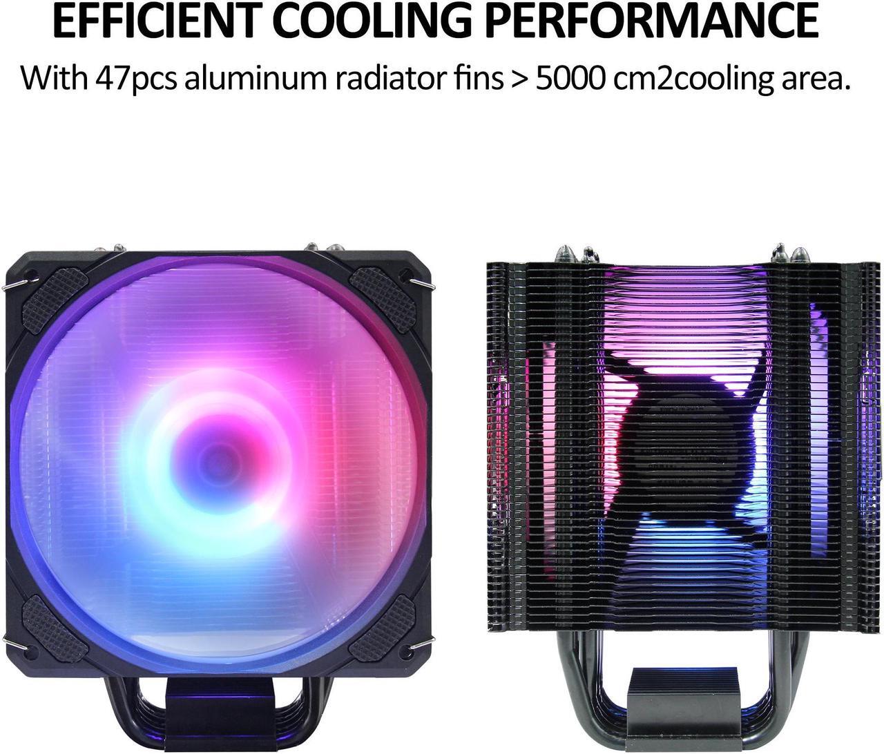 Alt view image 5 of 7 - PANO-MOUNTS CPU Cooler Stock Air Cooling Fan with 120mm ARGB 4Pin PC PWM Fans 6 Heat Pipes TDP 210W for Intel LGA 1700 LGA 1200 LGA 1155 LGA 1151 AMD AM5/AM4
