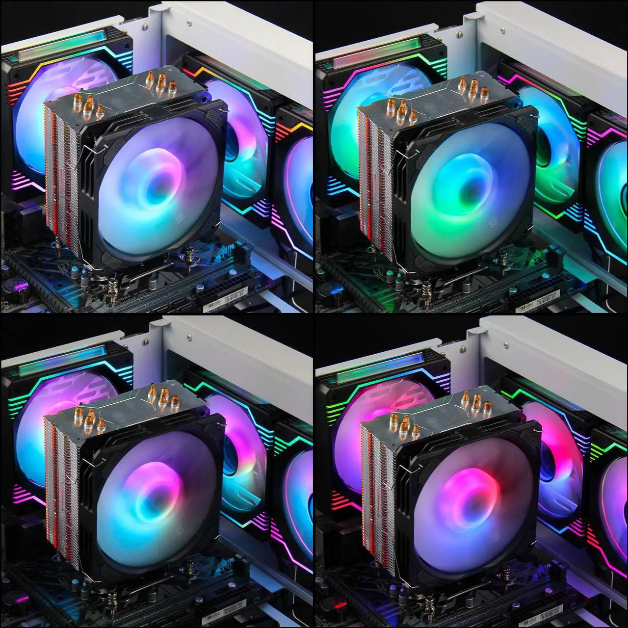 Alt view image 8 of 7 - PANO-MOUNTS ARGB CPU Cooler Stock Air Cooling Fan with 120mm ARGB 4Pin PC PWM Fans 4 Heat Pipes TDP 210W for Intel LGA 1700 LGA 1200 LGA 1155 LGA AMD 1151 AM5/AM4