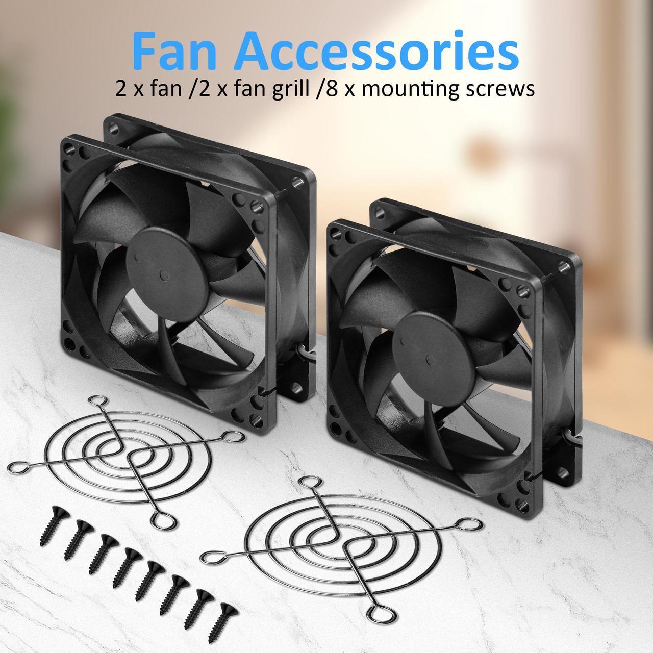 Alt view image 6 of 7 - 80mm 12V DC  Computer Fan 3.15 inch 2 Pin XH 2.54 8025 High Performance Power Supply Cooling Fan 3000RPM 2-Pack