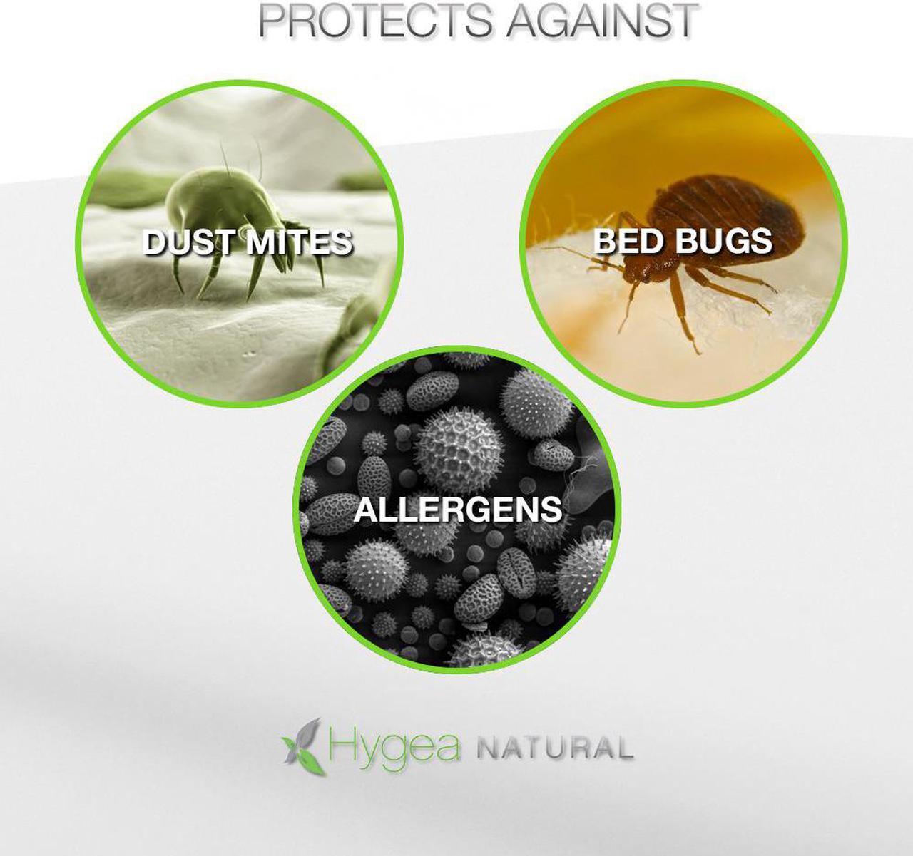 Alt view image 2 of 5 - Hygea Natural - Hypo-Allergenic, Bed bug proof, Water Resistant - Standard King Size Bed Bug Pillow Cover - King 21" x 37" - 2 Pack