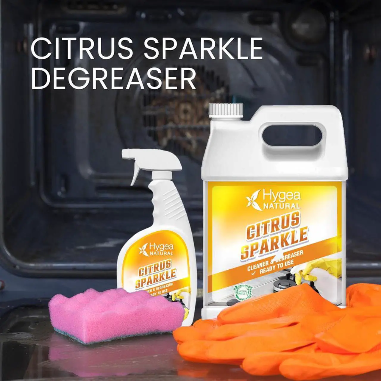 Alt view image 2 of 5 - Citrus Sparkle Non-Toxic Citrus Orange Heavy Duty Degreaser & All Purpose Cleaner by Hygea Natural- Pure Citrus Extracts & Natural D-limonene- Removes Grease, Dirt, Grime and More- 24oz Spray