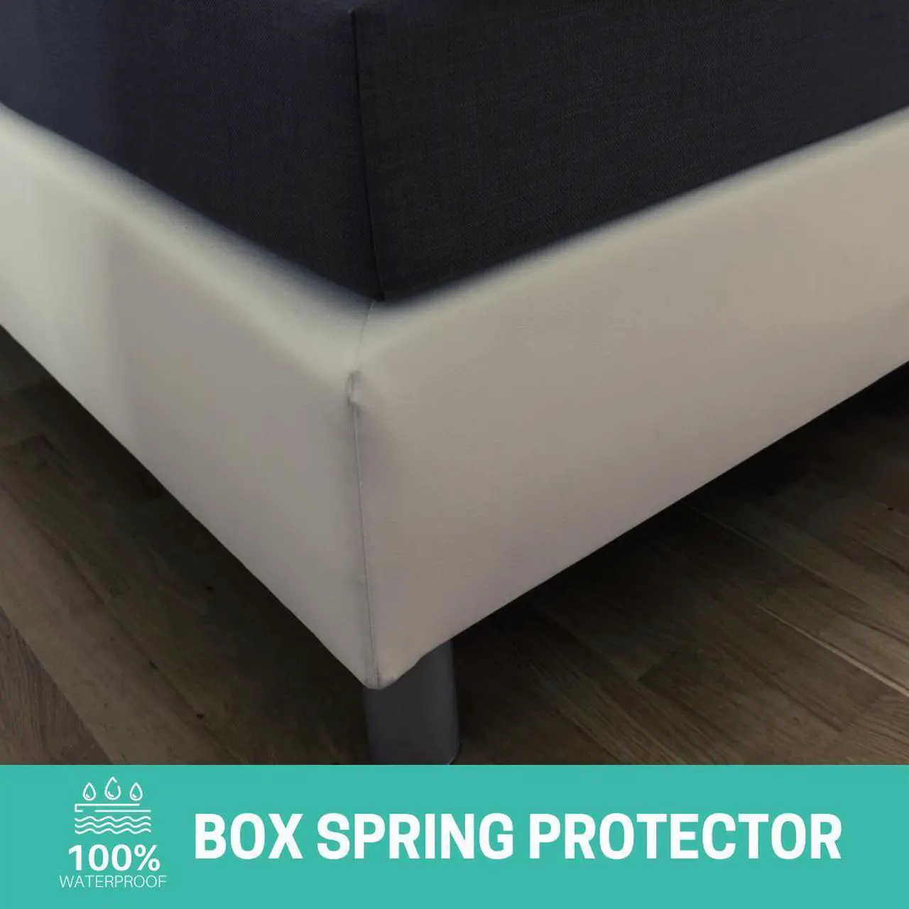 Alt view image 5 of 7 - 6 Gauge Heavy Duty Vinyl bed bug box spring protector - Zippered, Waterproof, Allergen & Bedbug Proof Mattress or Box Spring Cover (Full Size 54"x75"x9")
