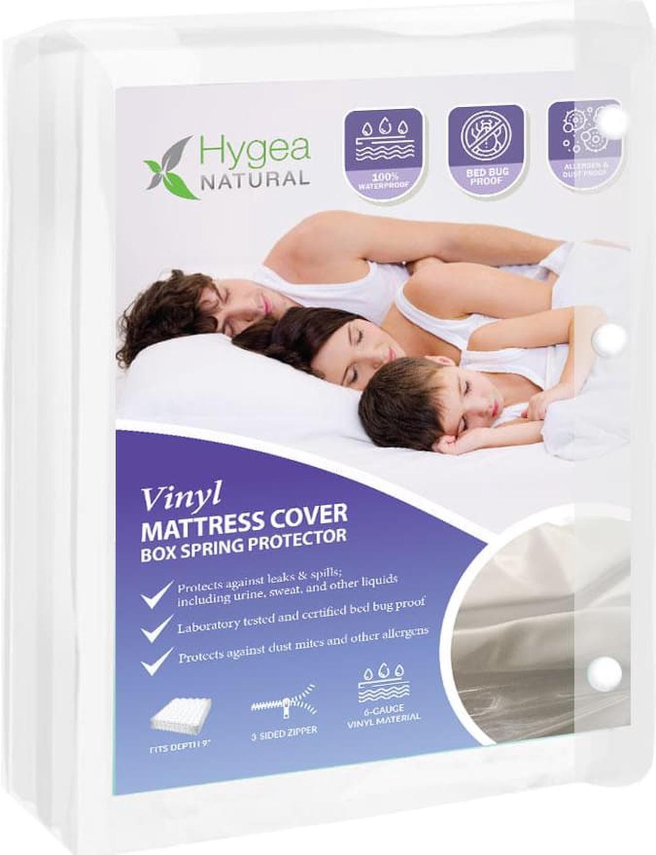 Main image of 6 Gauge Heavy Duty Vinyl bed bug box spring protector - Zippered, Waterproof Allergen & Bedbug Proof Mattress or Box Spring Cover (King Size 78"x80"x9")