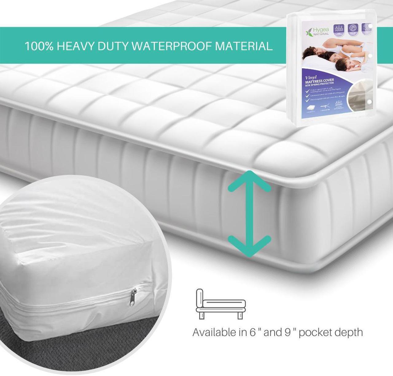 Alt view image 3 of 7 - 6 Gauge Heavy Duty Vinyl bed bug box spring protector - Zippered, Waterproof Allergen & Bedbug Proof Mattress or Box Spring Cover (King Size 78"x80"x9")