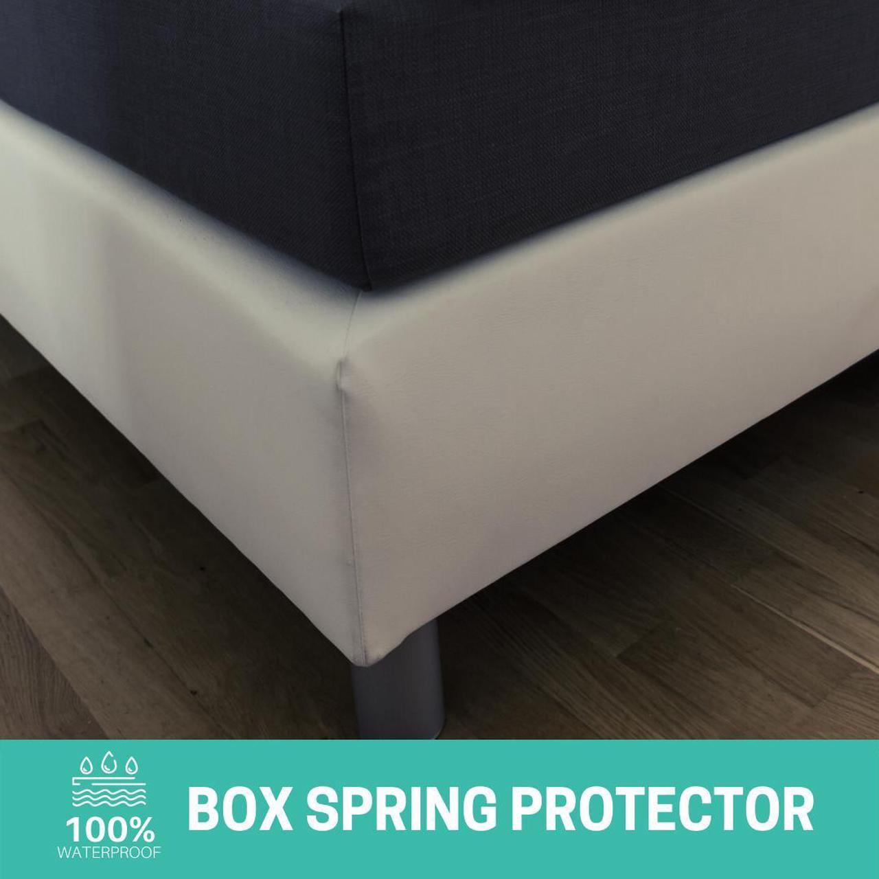 Alt view image 5 of 7 - 6 Gauge Heavy Duty Vinyl bed bug box spring protector - Zippered, Waterproof Allergen & Bedbug Proof Mattress or Box Spring Cover (King Size 78"x80"x9")