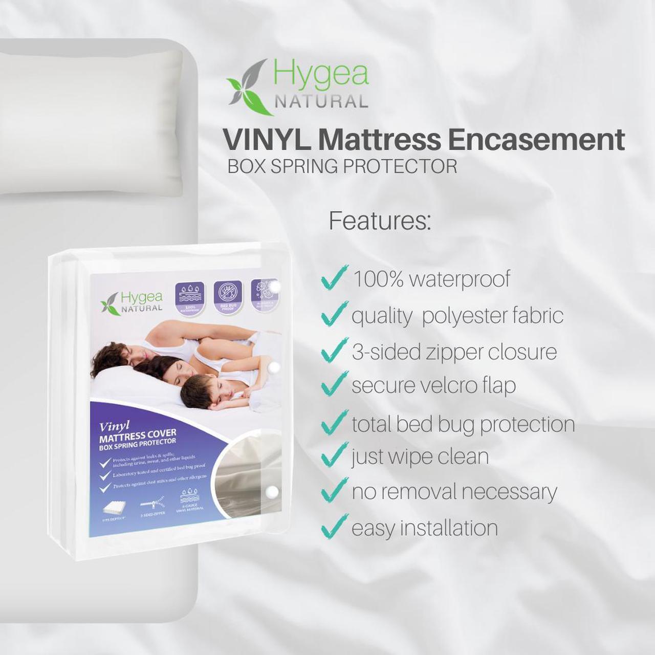 Alt view image 6 of 7 - 6 Gauge Heavy Duty Vinyl bed bug box spring protector - Zippered, Waterproof Allergen & Bedbug Proof Mattress or Box Spring Cover (King Size 78"x80"x9")