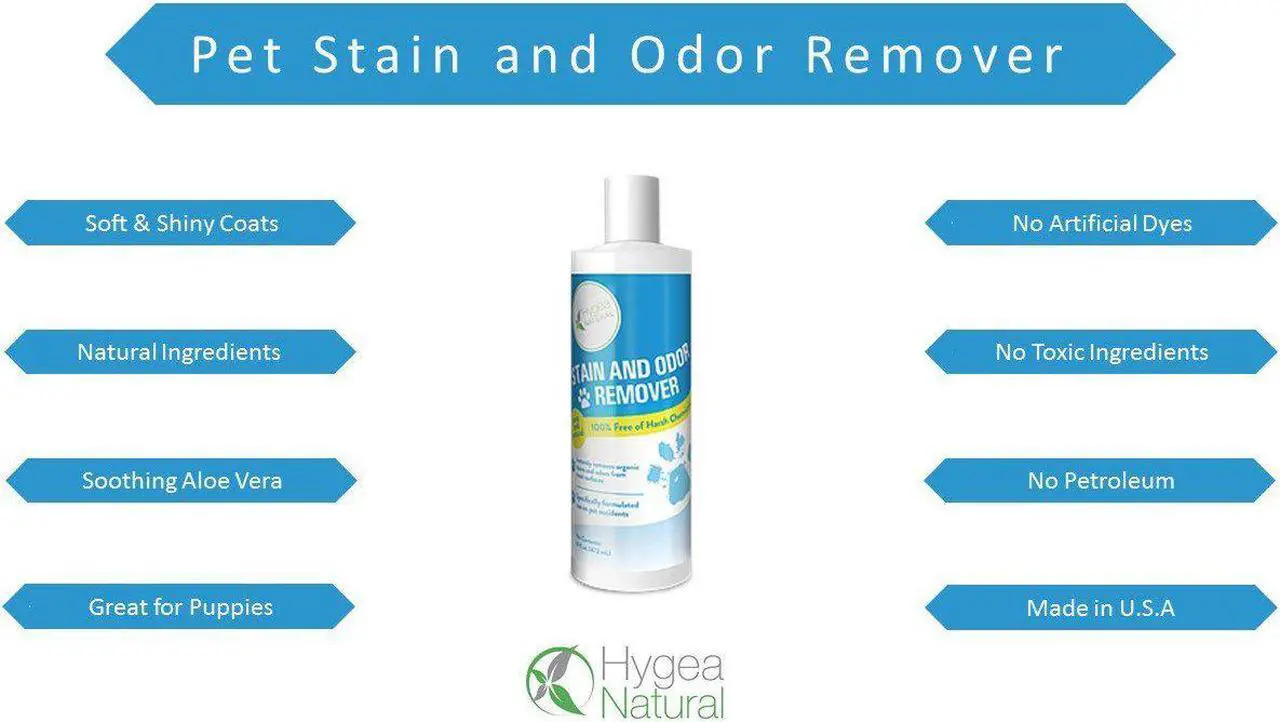 Alt view image 2 of 5 - Hygea Natural Stain and Odor Eliminator, Pet Odor and Stain Remover for Urine & Vomit, Spot Carpet Cleaner for Small Animal, 16 Oz
