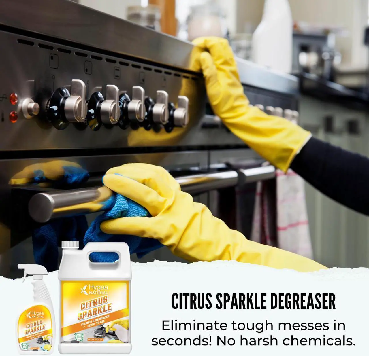 Alt view image 4 of 5 - Citrus Sparkle Non-Toxic Citrus Orange Heavy Duty Degreaser & All Purpose Cleaner by Hygea Natural- Pure Citrus Extracts & Natural D-limonene- Removes Grease, Dirt, Grime and More- 24oz Spray