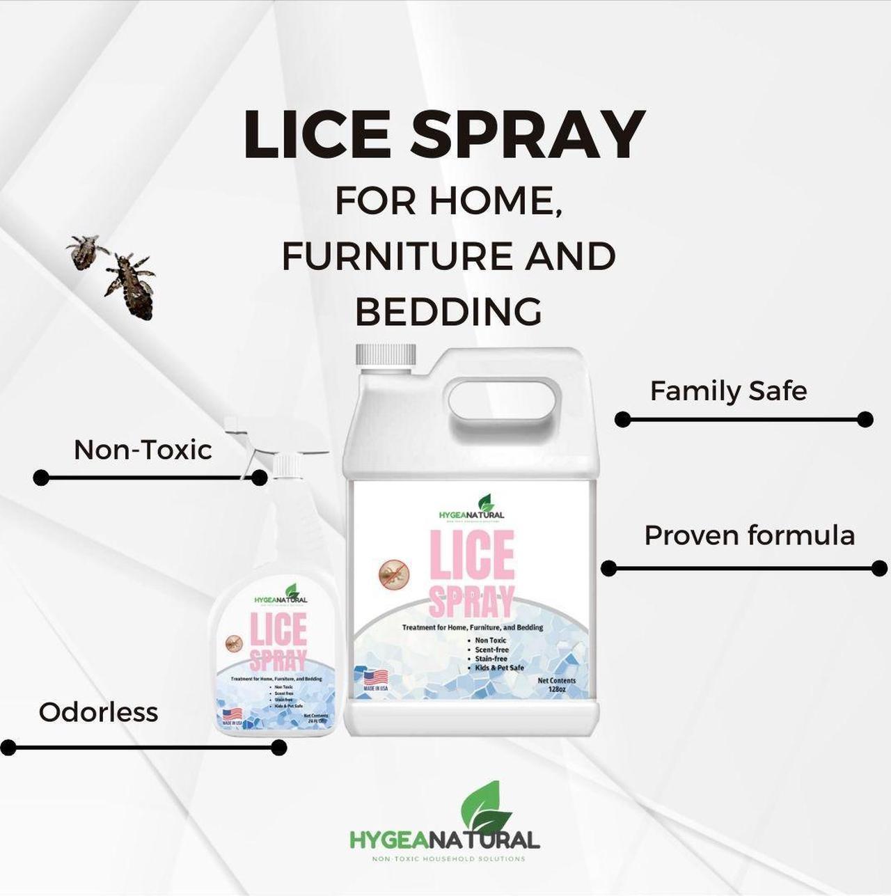 Alt view image 2 of 6 - Hygea Natural Lice Spray for Home, Furniture, Bedding - Natural Treatment for Head Lice - Family Friendly and pet Safe - Stain and Scent Free