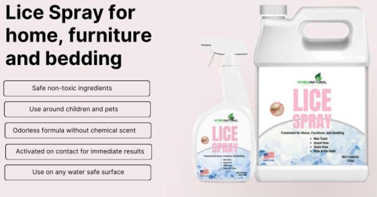 Alt view image 5 of 6 - Hygea Natural Lice Spray for Home, Furniture, Bedding - Natural Treatment for Head Lice - Family Friendly and pet Safe - Stain and Scent Free
