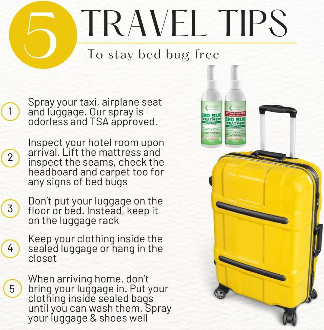 Alt view image 4 of 6 - Hygea Natural Bed Bug Treatment Travel Spray - TSA Approved Size - For Hotels, Suitcase, Backpacks - Fast Acting Protection - Children & Pet Safe - Non Toxic & Odorless - (3 oz) (3 Pack)