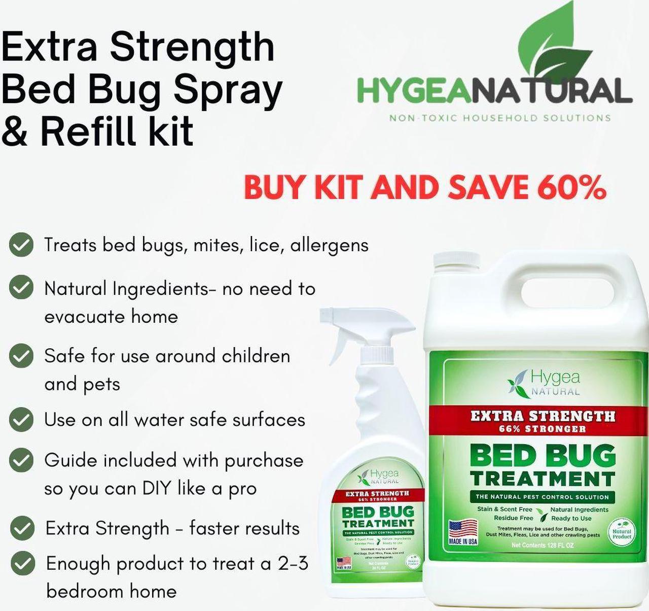Alt view image 3 of 6 - Bed Bug & Mite Extra Strength 24oz Spray by Hygea Natural  New Formula 66% Stronger- Stain & Scent Free Treatment  Natural Formula - Child & Pet Safe- Natural Bed Bug Spray, dust Mites, lice