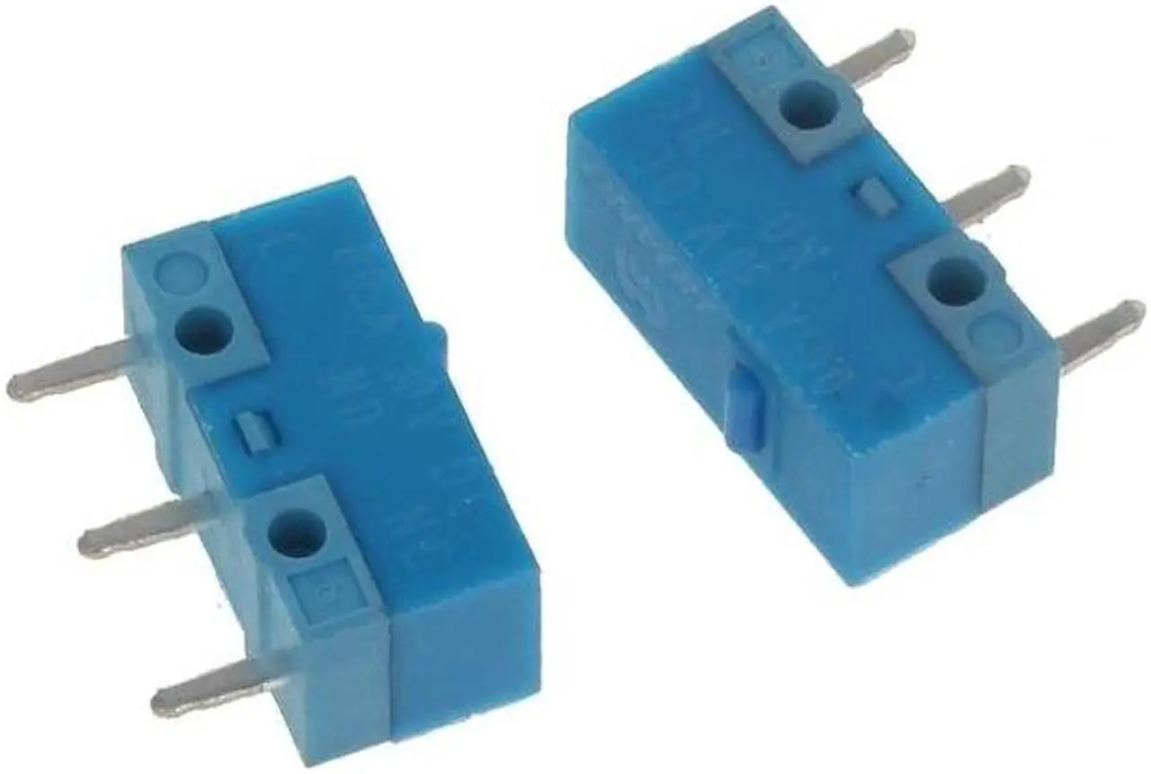 Alt view image 5 of 5 - 2Pcs HUANO-Blue Dot Blue Shell 0.74N Mouse Micro Switch Gold Alloy Contacts 50 Millions Lifetime