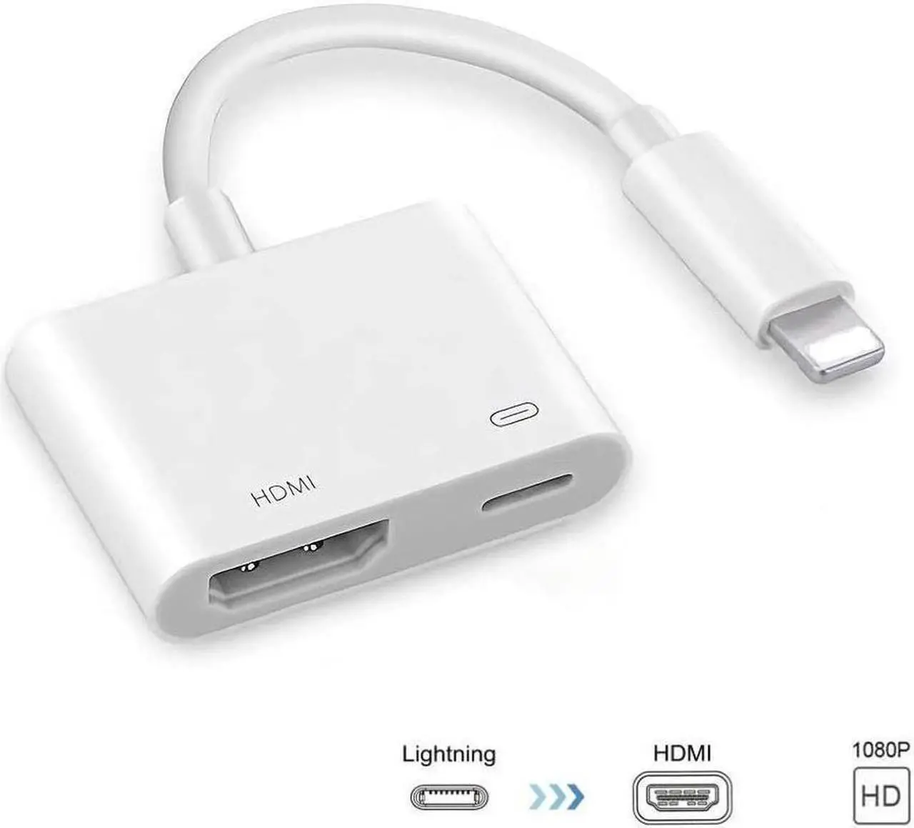 Main image of Lighting to HDMI,Lighting Digital AV Adapter,1080P HDMI Video AV Cable, HDMI Sync Screen Connector Conversion for iPhone 11/11 Pro/XS/XR/X/8 7,iPad and iPod, Support IOS13