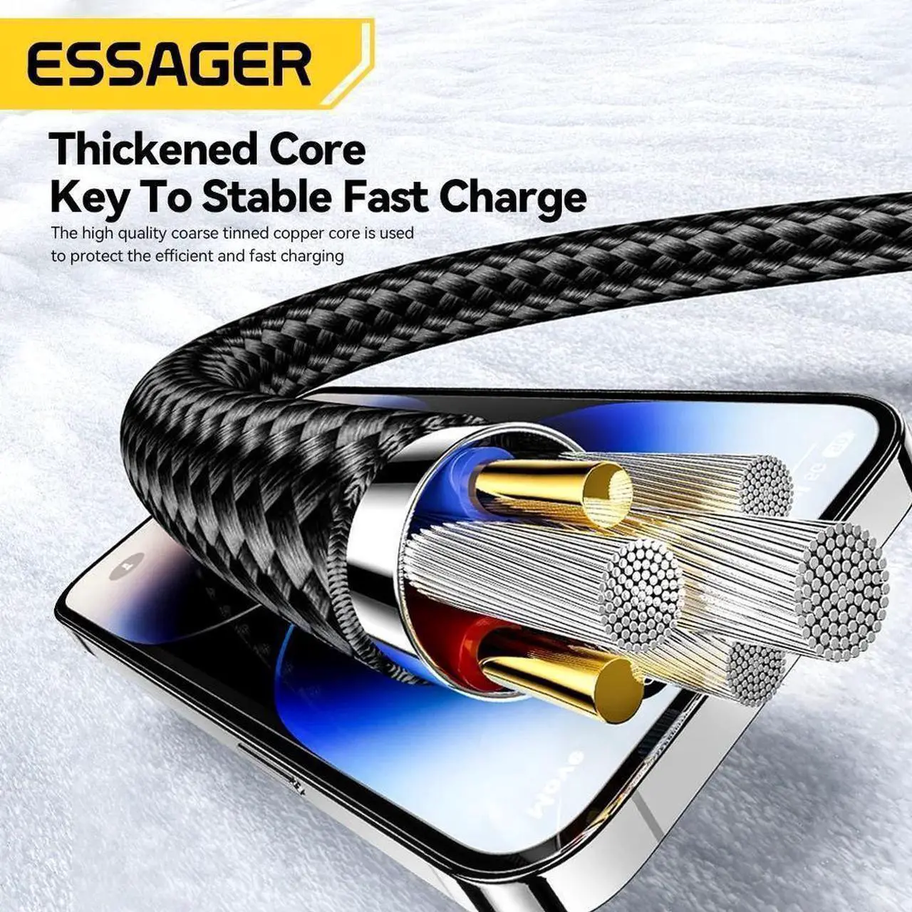 Alt view image 2 of 7 - [3.3ft, 1-pack] 14.5V/2A PD 29W USB C to Lightning Cable [Apple MFi Certified] Super Fast Charging, 480Mbps Data Nylon Braided for iPhone 14 13 12 11 Pro Max Mini XR XS 8 SE iPad