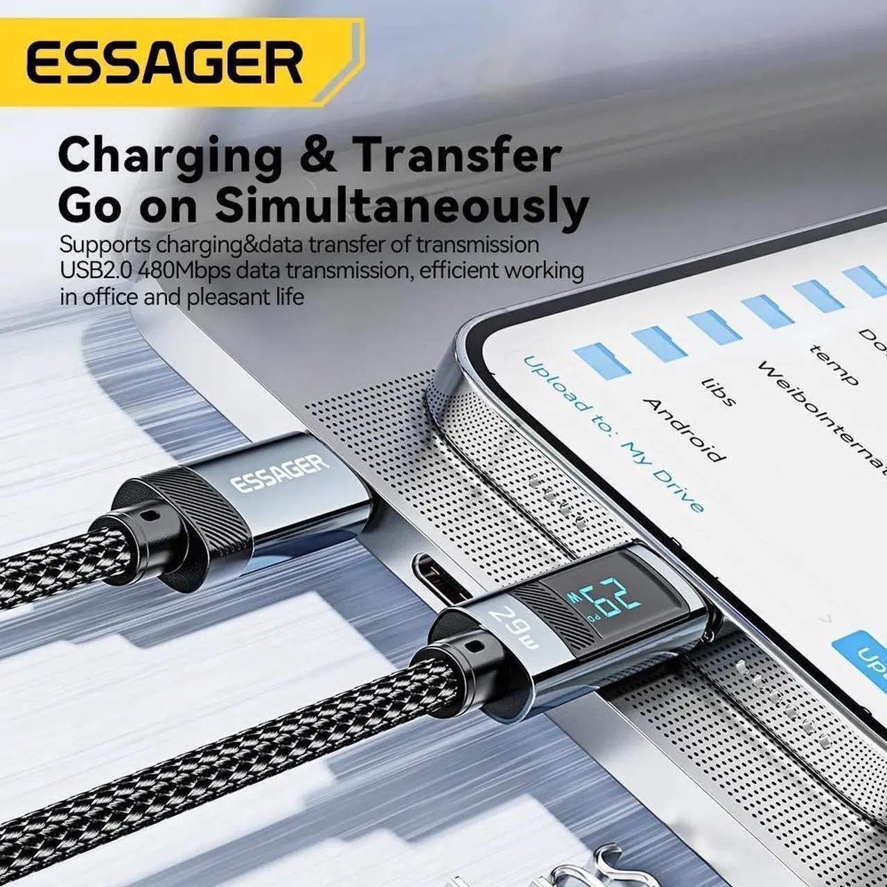 Alt view image 7 of 7 - [3.3ft, 1-pack] 14.5V/2A PD 29W USB C to Lightning Cable [Apple MFi Certified] Super Fast Charging, 480Mbps Data Nylon Braided for iPhone 14 13 12 11 Pro Max Mini XR XS 8 SE iPad