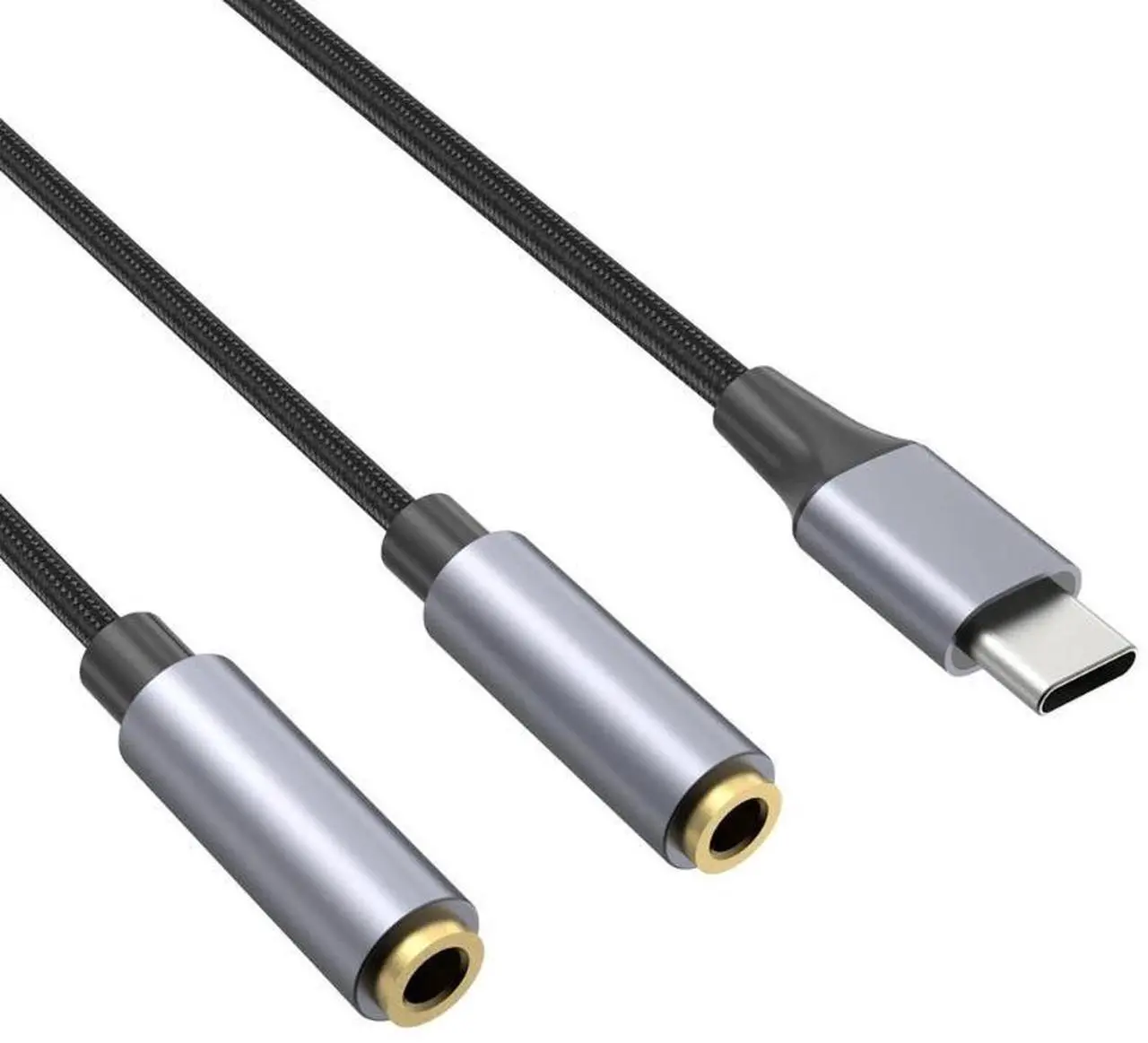 Main image of Type C to Dual 3.5mm Jack AUX USB C Male to 3.5 Female Share Music Audio 2 Earphone Adapter Splitter Y Extender for Tablet Phone