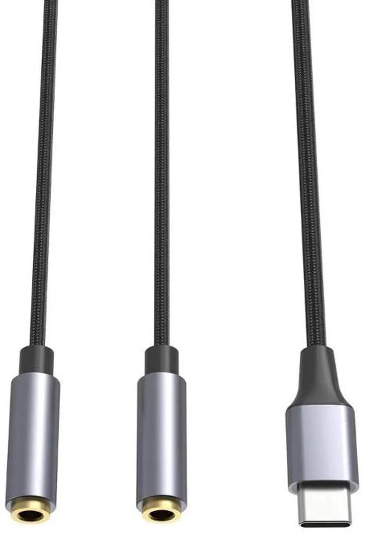Alt view image 4 of 4 - Type C to Dual 3.5mm Jack AUX USB C Male to 3.5 Female Share Music Audio 2 Earphone Adapter Splitter Y Extender for Tablet Phone