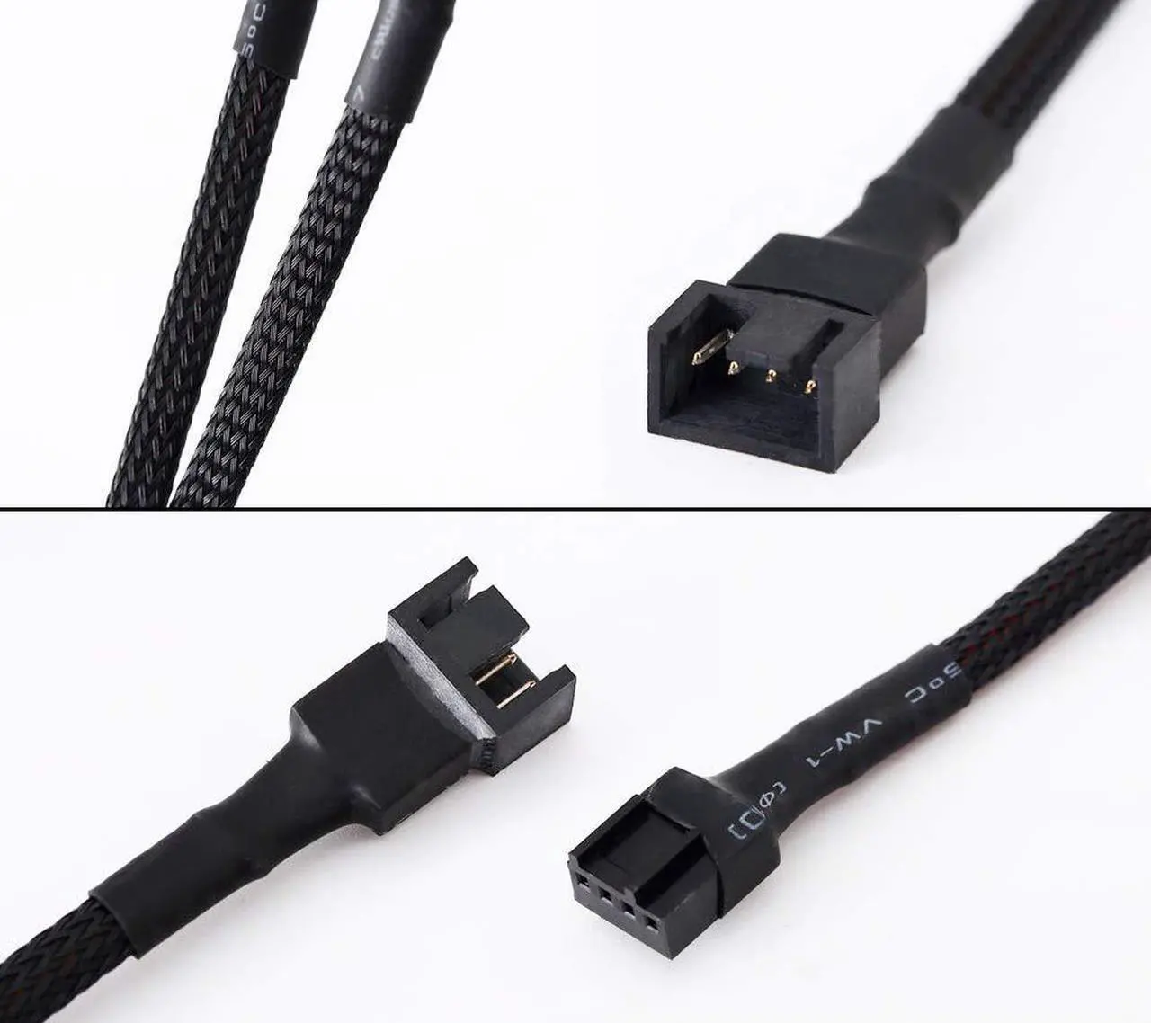 Alt view image 4 of 4 - 5Pack 4-Pin Case Male to Female PWM Fan Splitter Cable 12.6inch Sleeved Braided Adapter Computer PC Fan Power Extension Cable Converter for Computer ATX Case Compatible 3-Pin/4-Pin Cooling Fan Cable