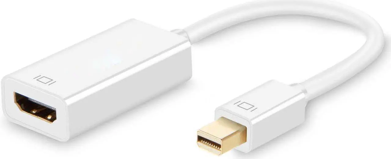 Main image of 4K Mini DisplayPort to HDMI Adapter Mini DP(Thunderbolt Port Compatible) to HDMI AV HDTV Male to Female Adaptor for Mac Book Imac, - White