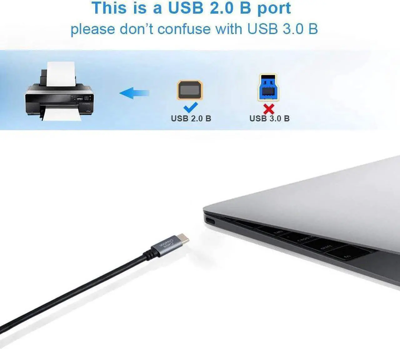 Alt view image 5 of 7 - Printer Cable USB C to B 15FT  USB B to C Printer Cable Scanner Cable for HP Canon Brother Samsung MIDI Cable for Yamaha Casio Digital Piano MIDI Controller Electric Keyboard 4.5M Black