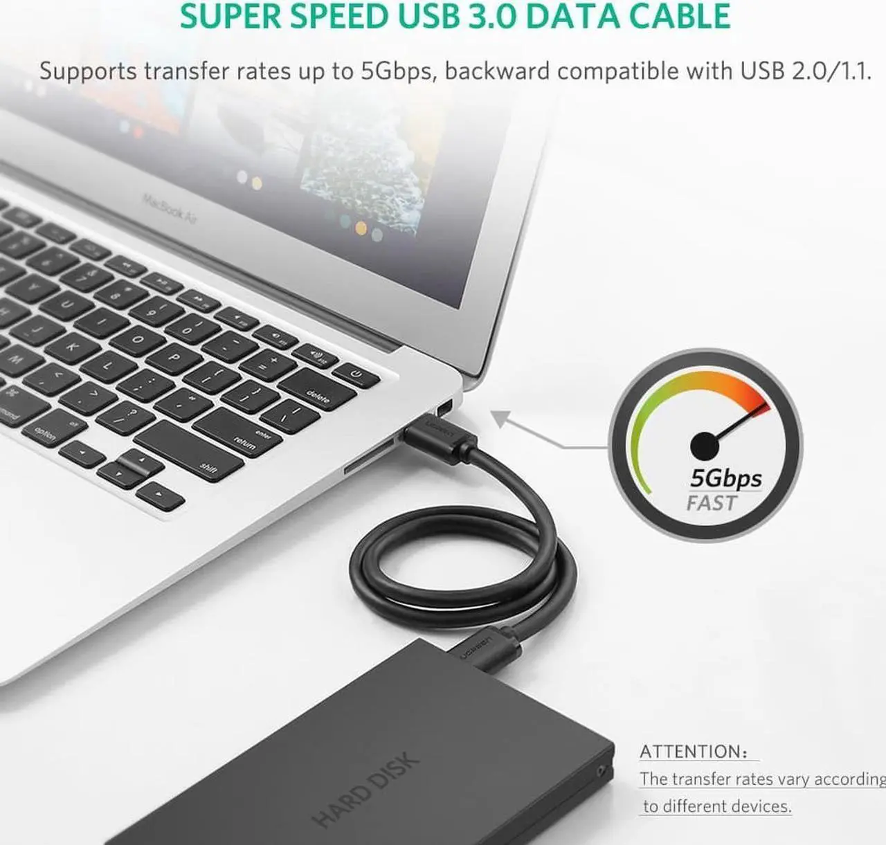 Alt view image 6 of 7 - USB 3.0 Cable Extension Cord, USB 3.0 to USB 3.0 Cable Type A Male to Male for External Hard Drives, Modems, Printers, Cameras, Computer, Laptop & More (1.65 Feets, 0.5m)